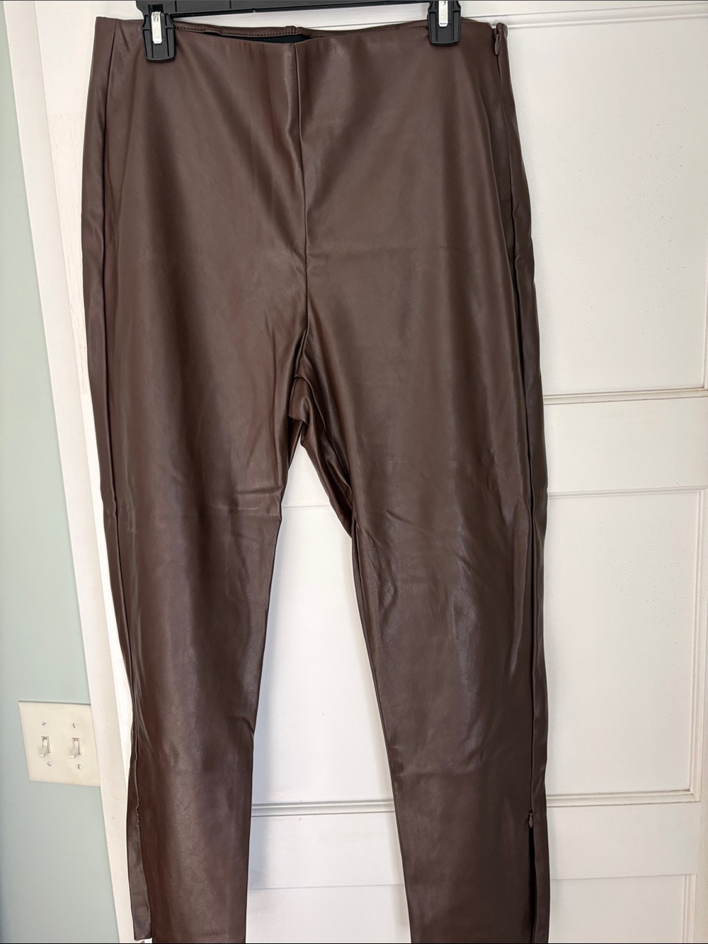 Old Navy Brown Faux Leather Cropped Pants
